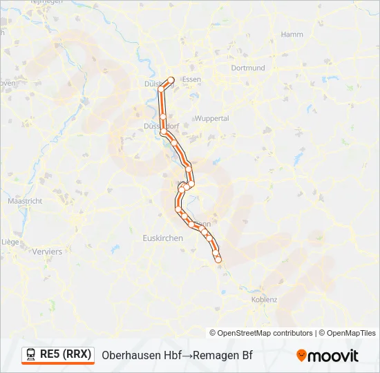 RE5 (RRX) Train Line Map