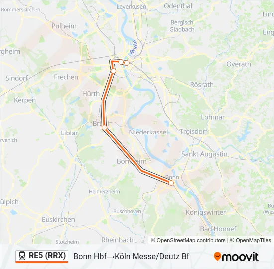 RE5 (RRX) Train Line Map