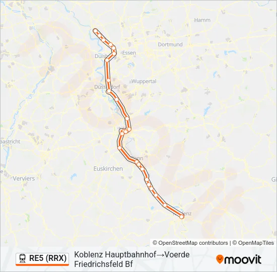 RE5 (RRX) Train Line Map