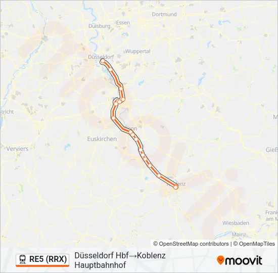 RE5 (RRX) Train Line Map