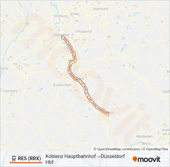 RE5 (RRX) Train Line Map