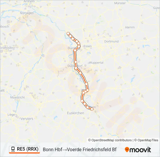 RE5 (RRX) Train Line Map