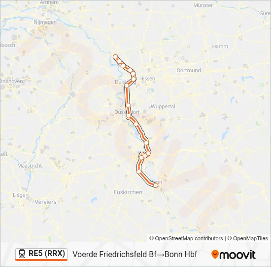 Bahnlinie RE5 (RRX) Karte