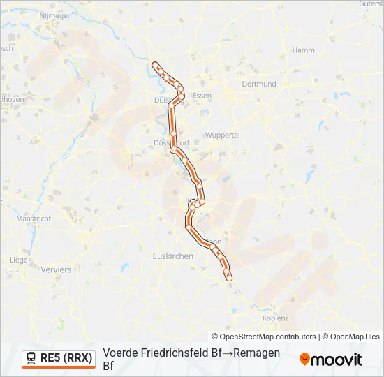 RE5 (RRX) Train Line Map