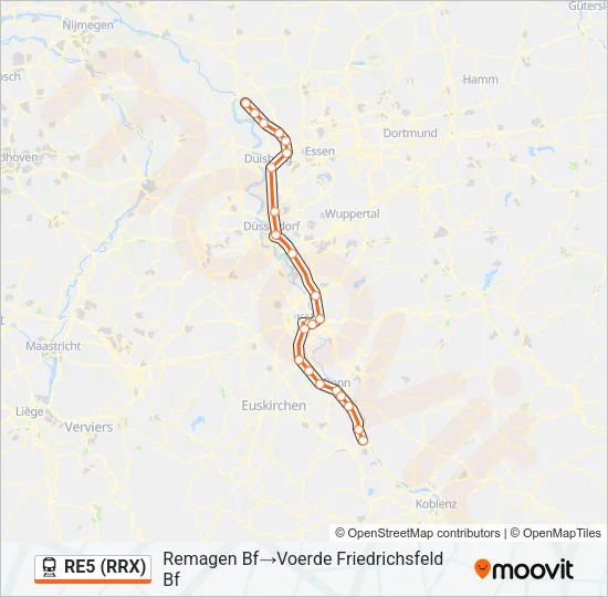 RE5 (RRX) Train Line Map