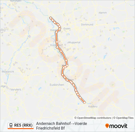 RE5 (RRX) Train Line Map