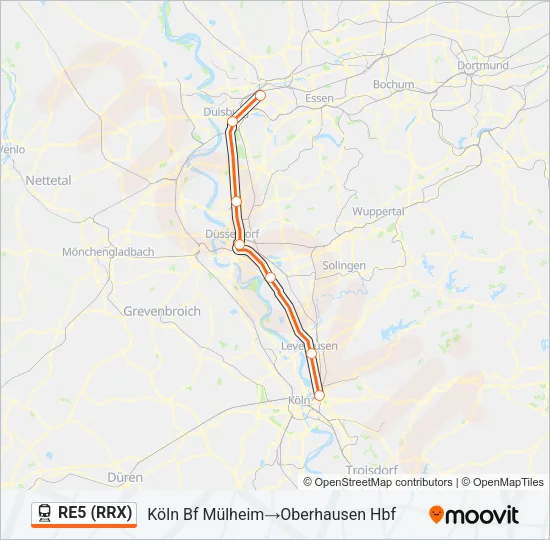 RE5 (RRX) Train Line Map