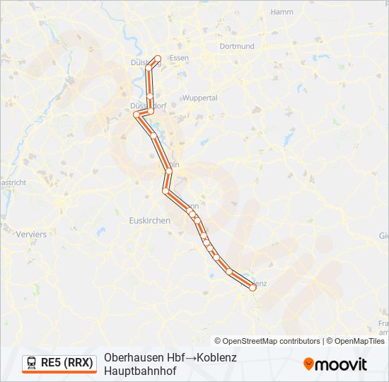 RE5 (RRX) train Line Map