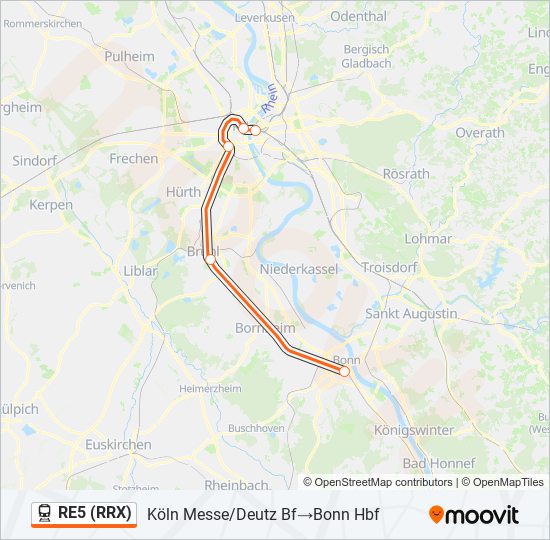 re5 rrx Route: Schedules, Stops & Maps - Köln Messe/Deutz Bf‎→Bonn Hbf ...