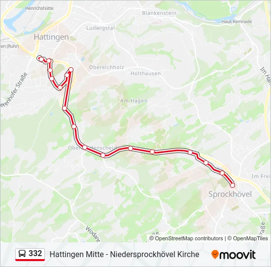 332 Bus Line Map