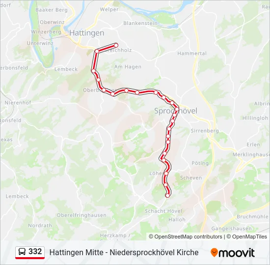 332 Bus Line Map