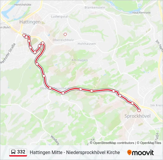 332 Bus Line Map