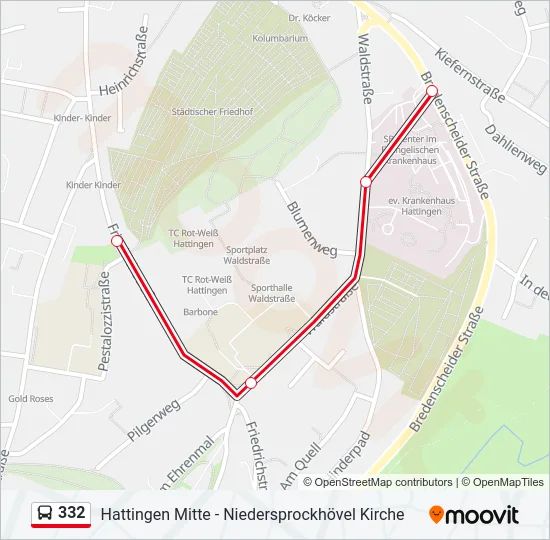 332 Bus Line Map