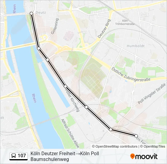 107 Bus Line Map