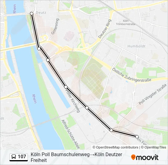 107 Bus Line Map