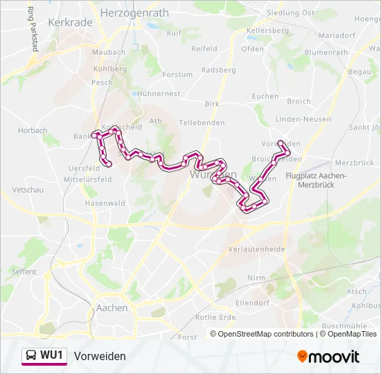 WU1 Bus Line Map