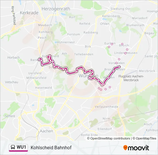 WU1 Bus Line Map