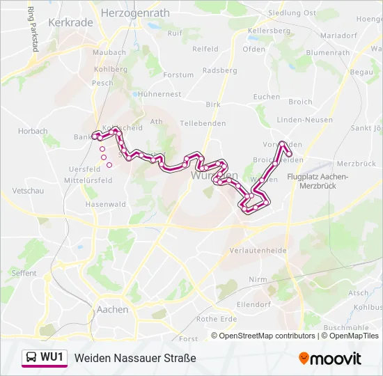 WU1 Bus Line Map