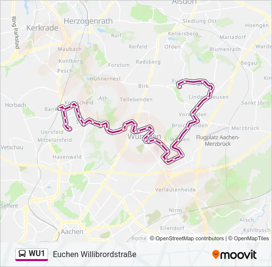 WU1 Bus Line Map