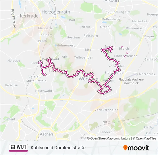 WU1 Bus Line Map