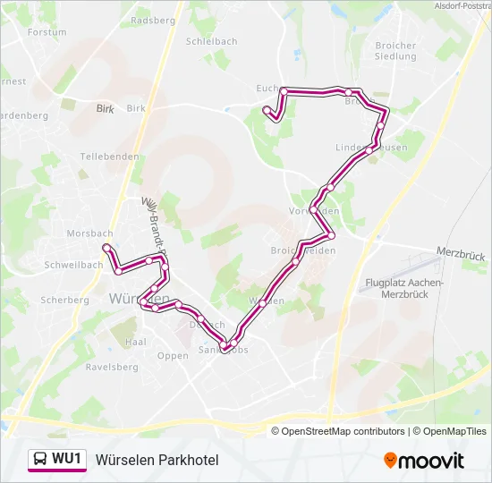 WU1 Bus Line Map