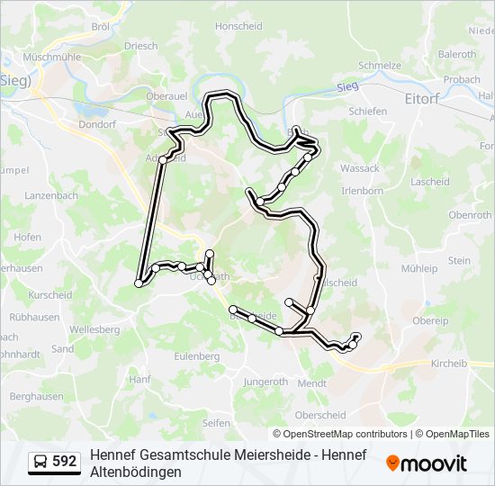 592 bus Line Map