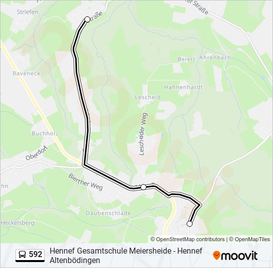 592 bus Line Map