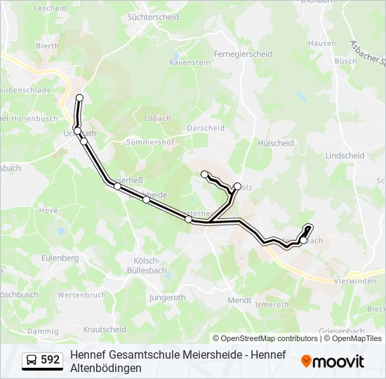 592 bus Line Map