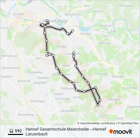 592 Bus Line Map