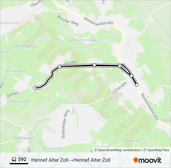 592 Bus Line Map