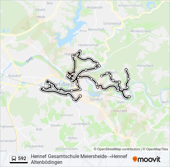 592 bus Line Map