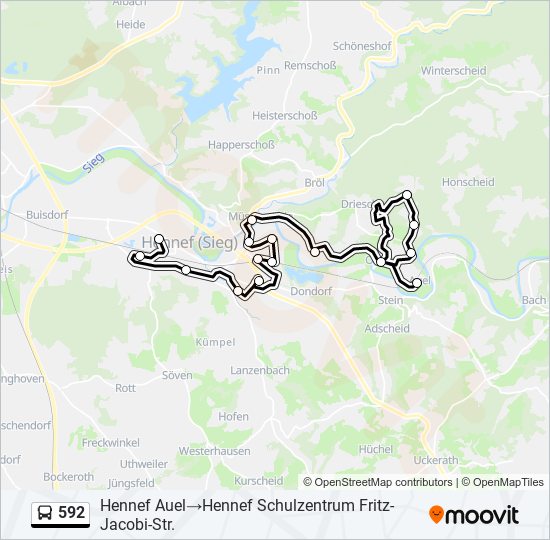 592 bus Line Map