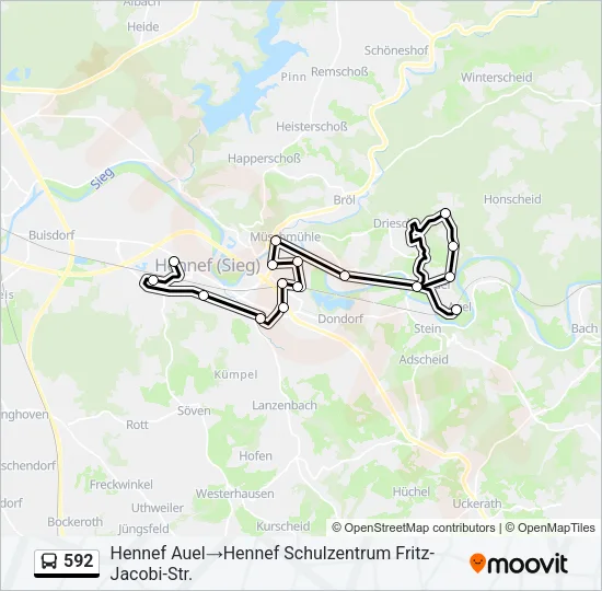592 Bus Line Map