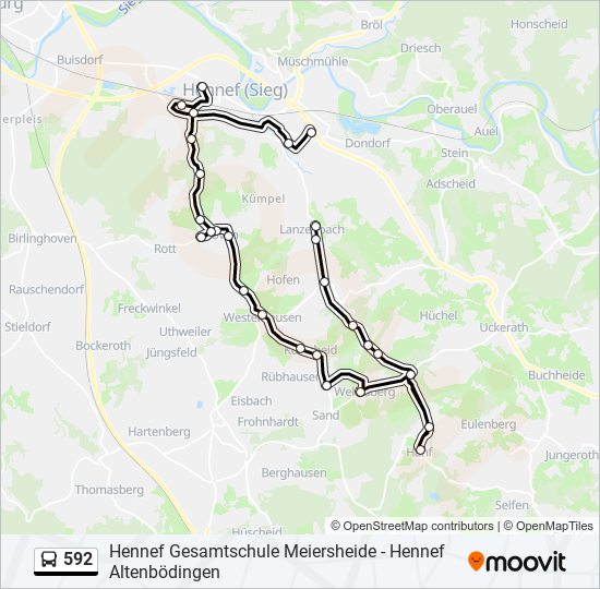 592 bus Line Map