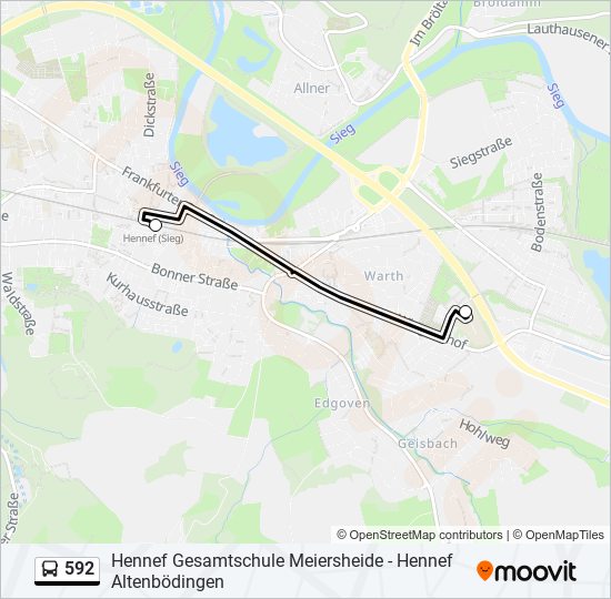 592 bus Line Map