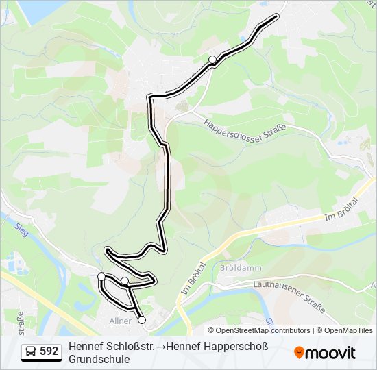 592 bus Line Map