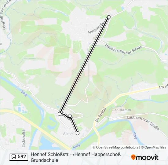 592 Bus Line Map