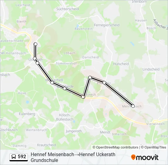 592 Bus Line Map