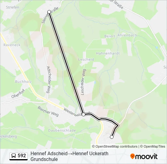 592 Bus Line Map