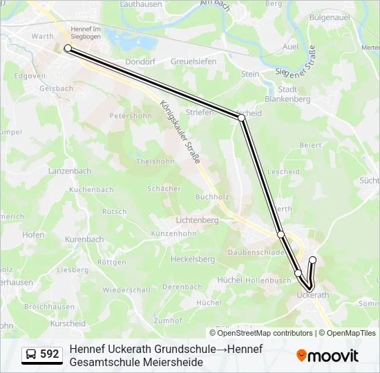 592 Bus Line Map