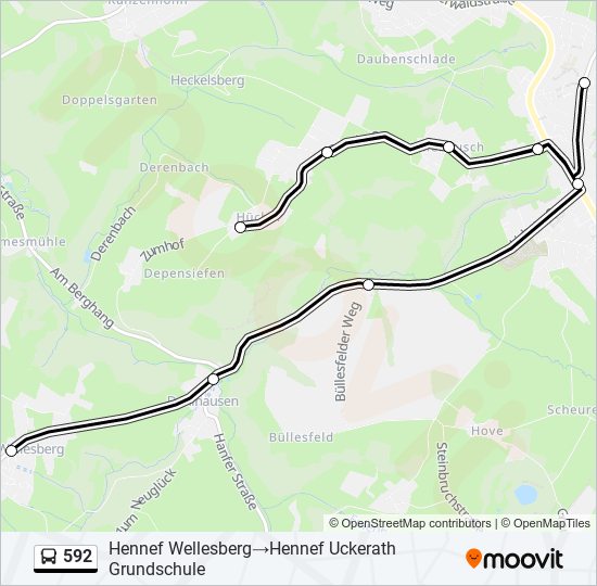 592 bus Line Map