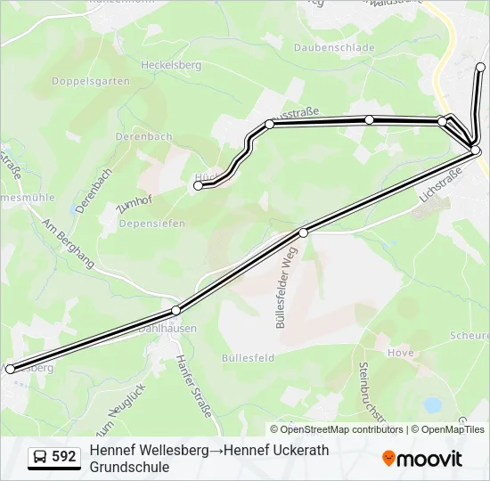 592 Bus Line Map