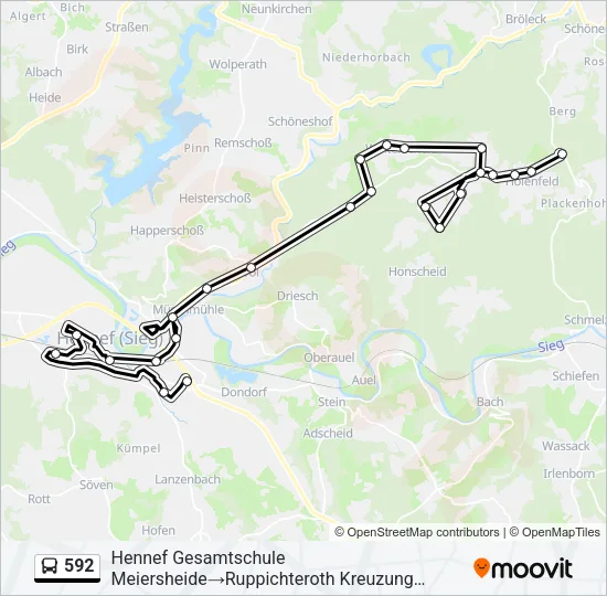 592 Bus Line Map