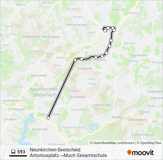 Buslinie 593 Karte