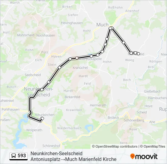 593 Bus Line Map