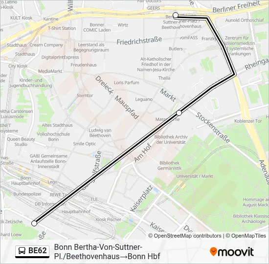 Buslinie BE62 Karte