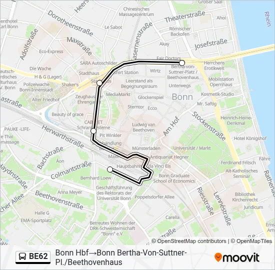 BE62 Bus Line Map