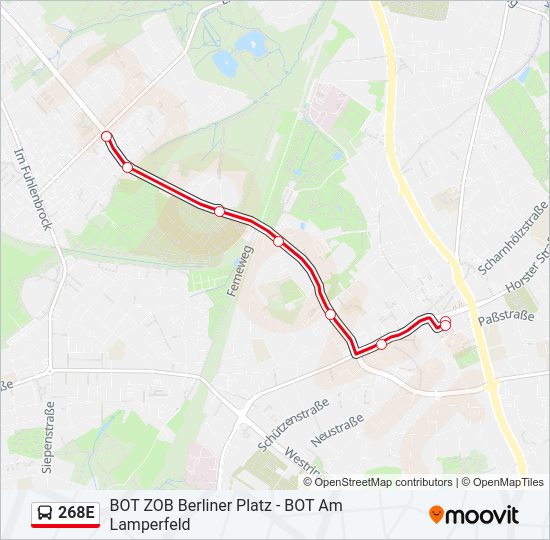 268E Bus Line Map