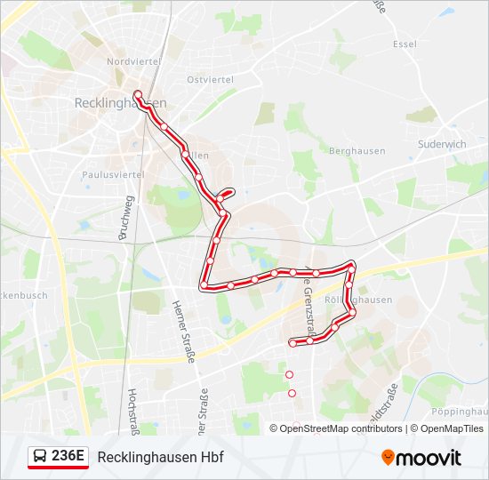236E Bus Line Map