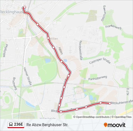 236E Bus Line Map
